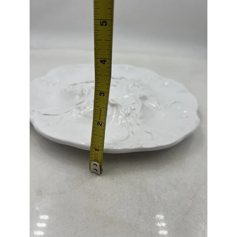 Neto & Gomes Oyster Plate White Ceramic Starfish Center 6-Well Server Portugal - Picture 10 of 11